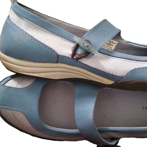 Land's End Blue suede Mary Jane Shoes 8 - Picture 4 of 6